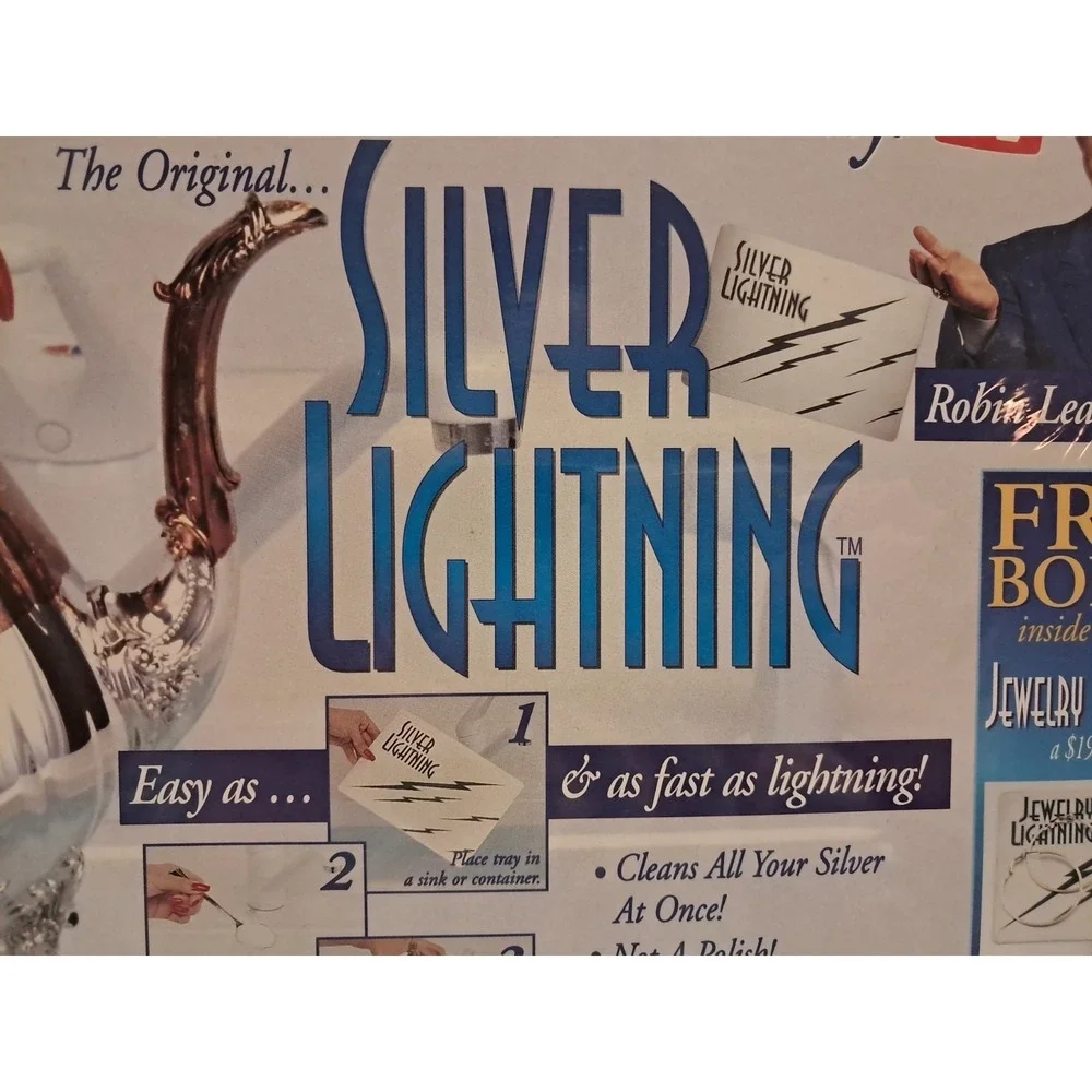 Silver Lightning Amazing Tray Removes Tarnish Instantly-Robin Leach Vintage NEW